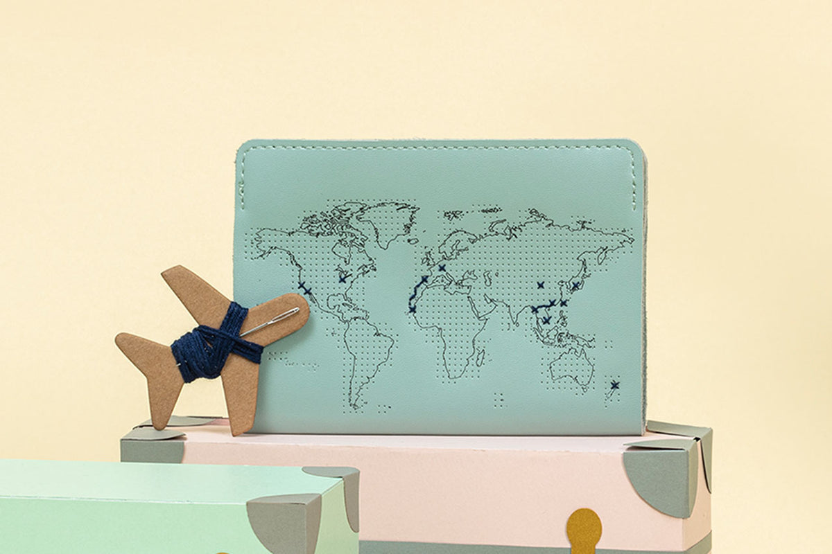 Stitch Your Travels Passport Cover - Mint