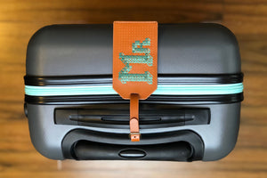 Stitch Luggage Tag - Brown