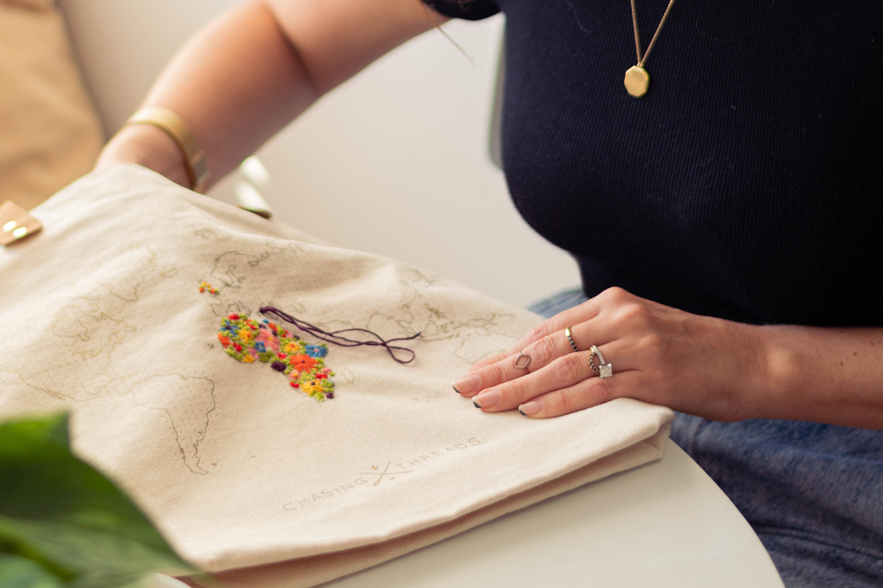 Rechasing Threads Stitch Tote Bag - Natural – Chasing Threads