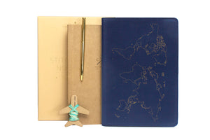 Stitch Travel Notebook Navy Leather