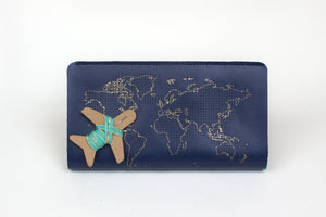 Stitch Travel Wallet - Navy