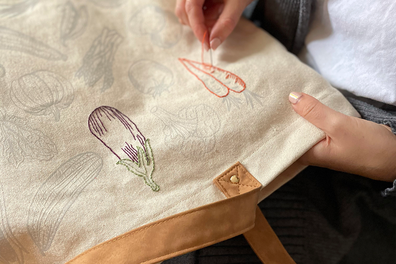 Stitch Your Vegetables Tote Bag