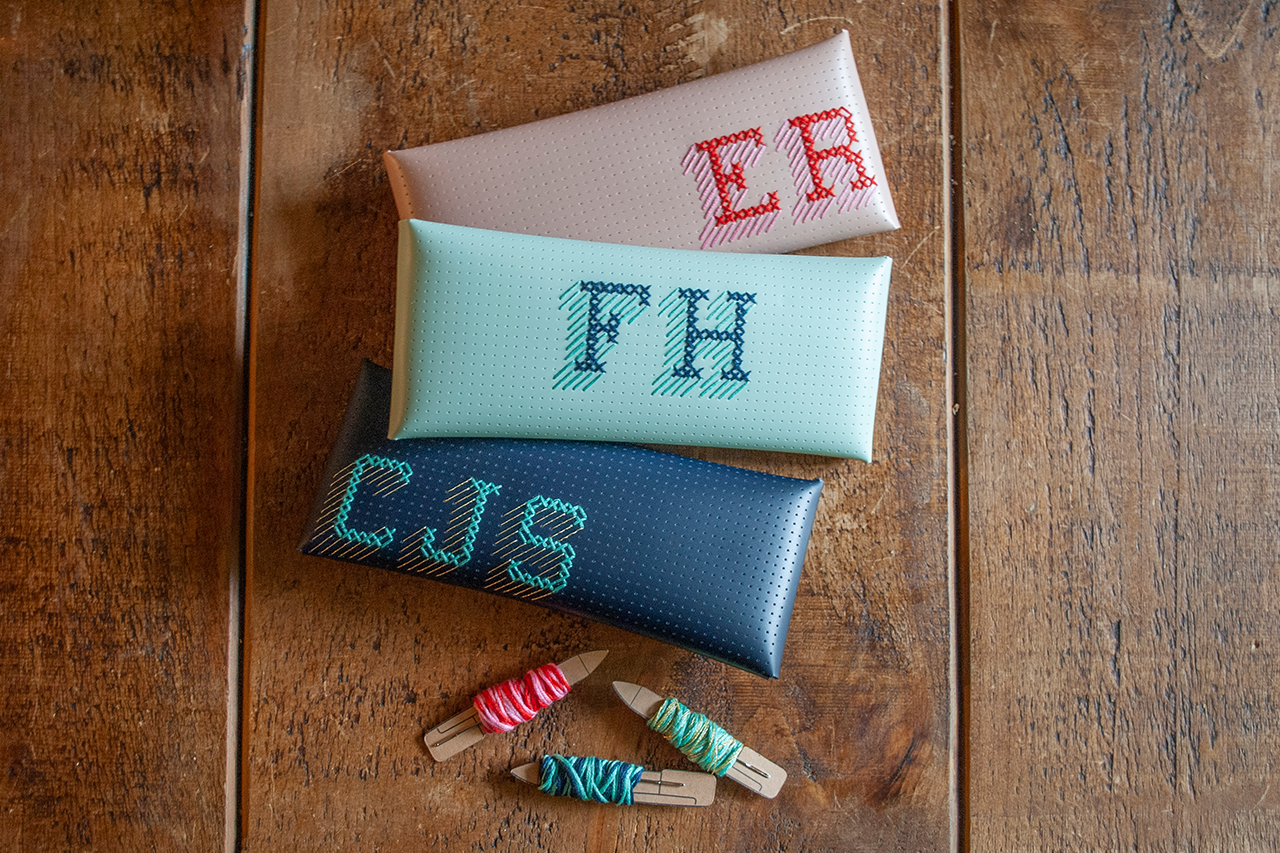 Stitch Pencil Case / Glasses Holder - Mint