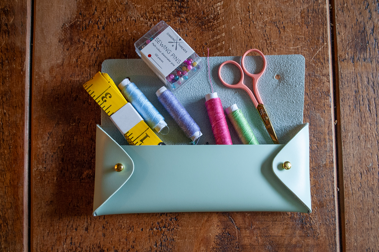 Stitch Pencil Case / Glasses Holder - Mint