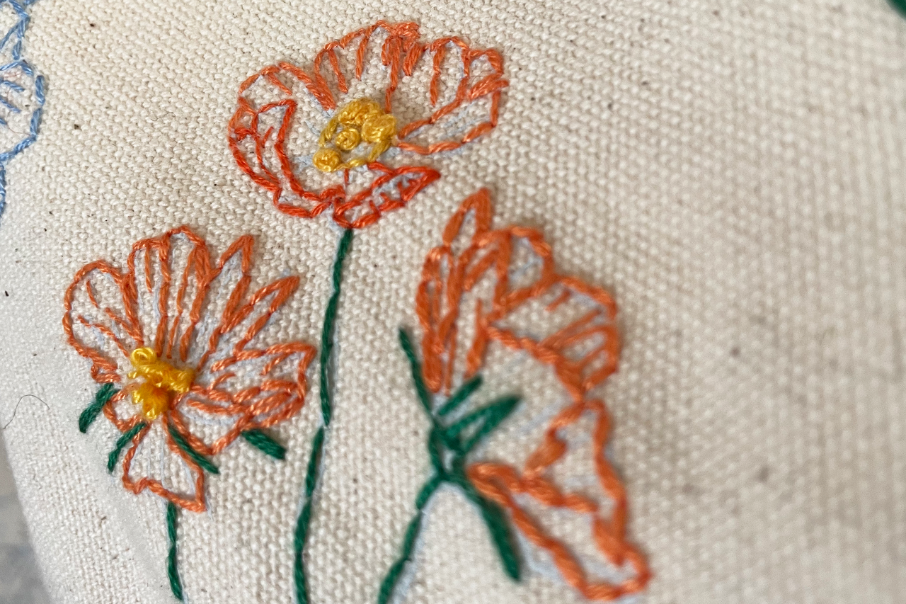 Stitch Your Flowers Tote Bag