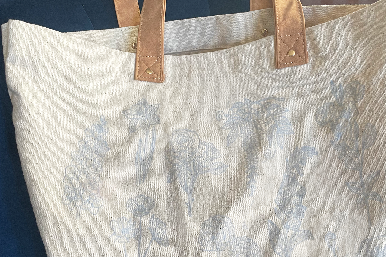 Stitch Your Flowers Tote Bag