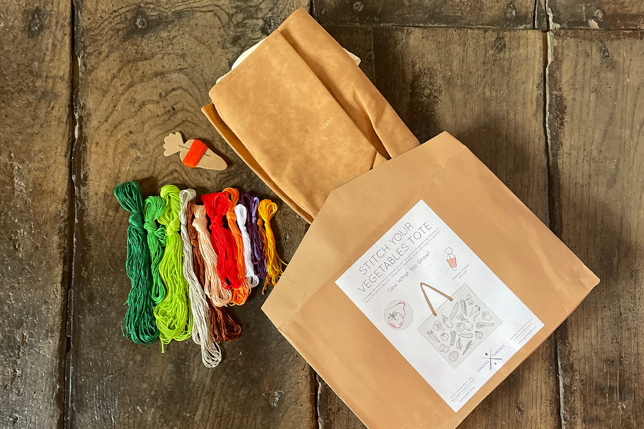 Stitch Your Vegetables Tote Bag