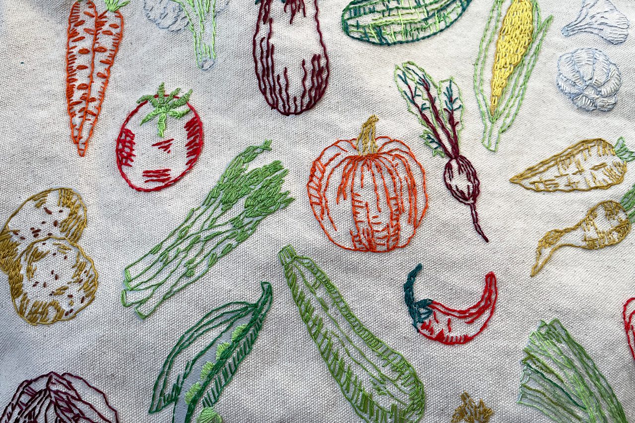 Stitch Your Vegetables Tote Bag
