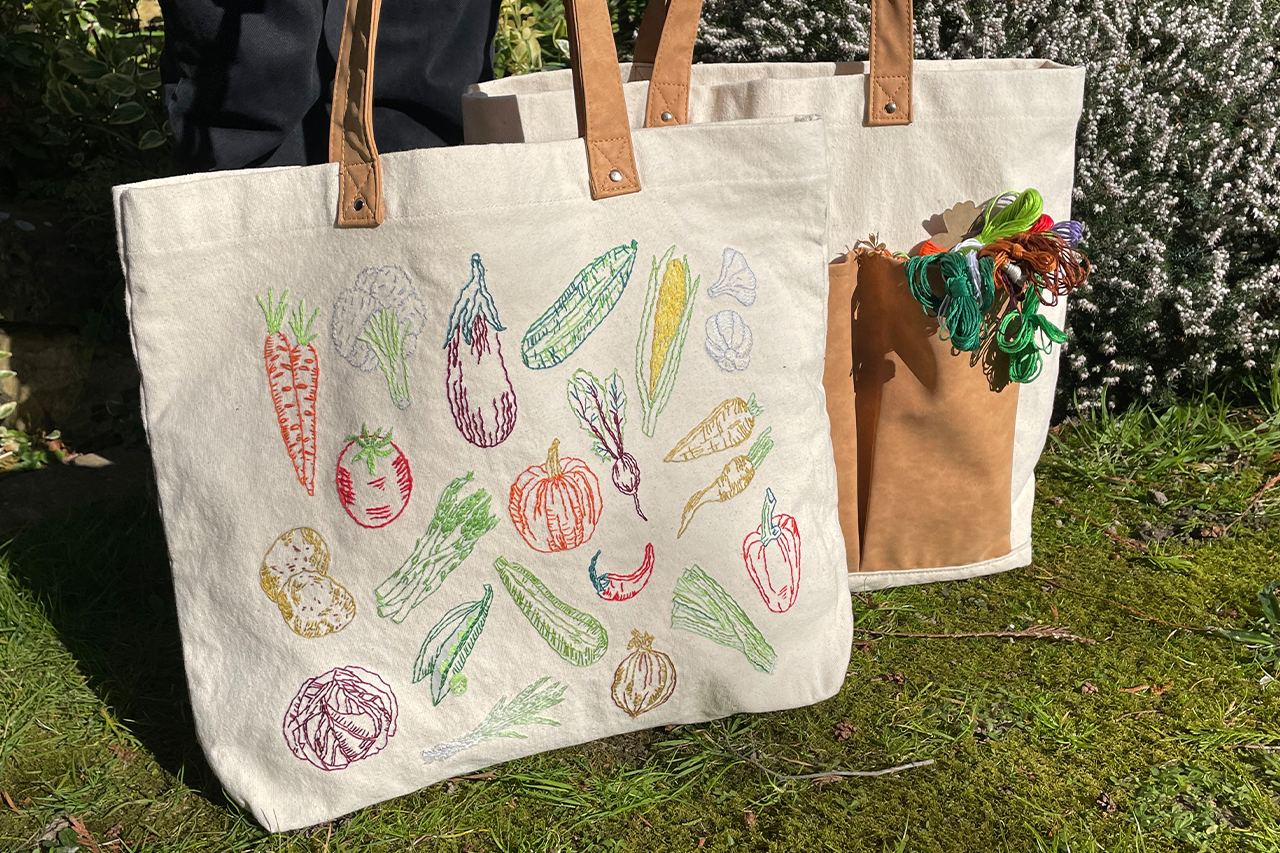 Stitch Your Vegetables Tote Bag
