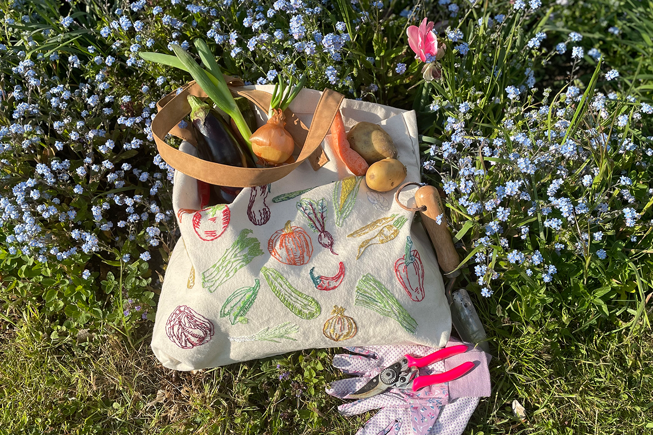 Stitch What You've Grown Gardening Tote Bag Diy Kit By Chasing Threads