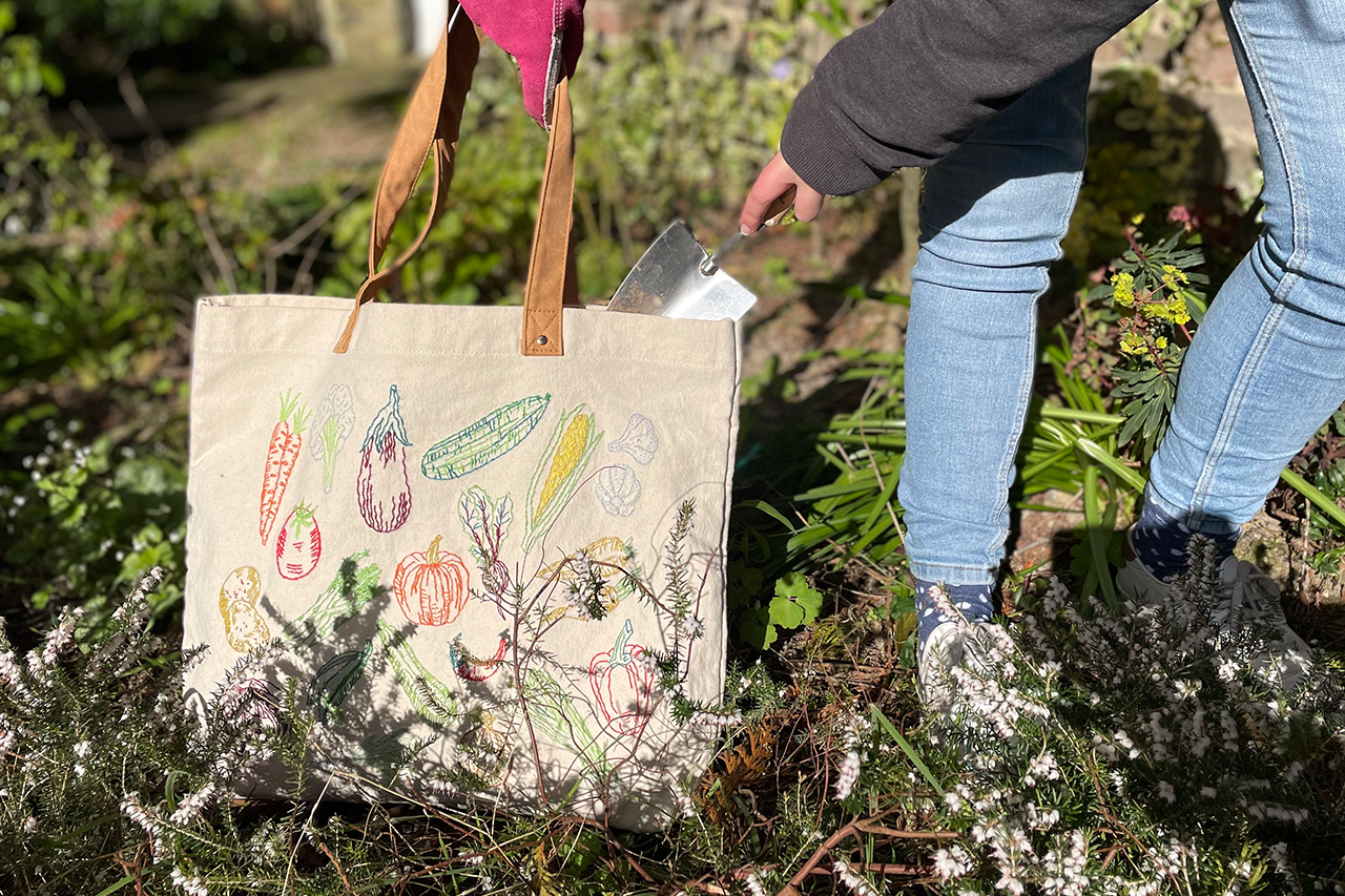 Stitch Your Vegetables Tote Bag