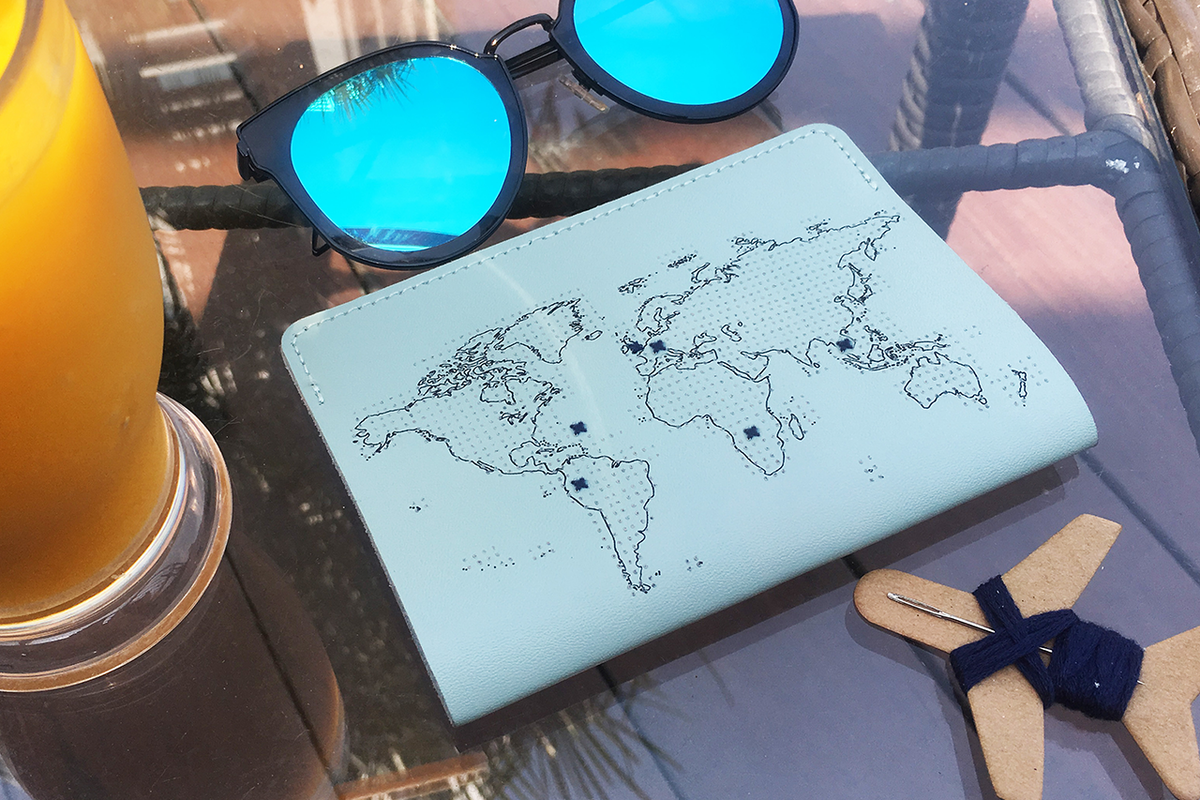 Stitch Your Travels Passport Cover - Mint